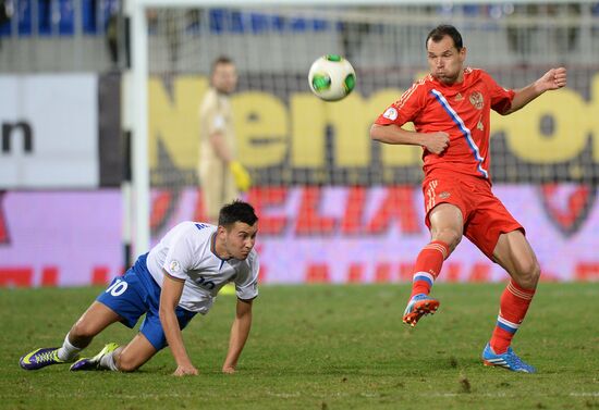 Football. 2014 FIFA World Cup qualifying match Azerbaijan vs. Russia