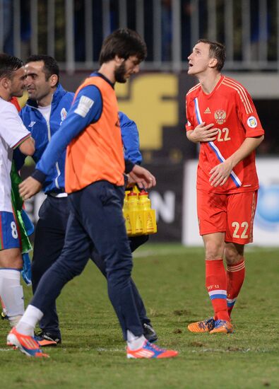 Football. 2014 FIFA World Cup qualifying match Azerbaijan vs. Russia