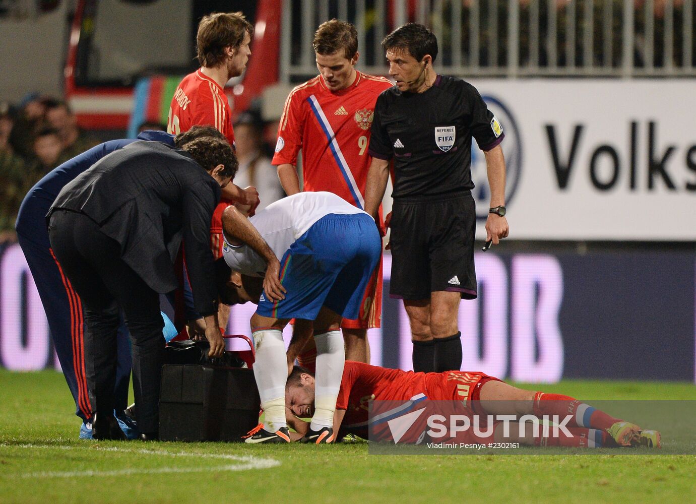 Football. 2014 FIFA World Cup qualifying match Azerbaijan vs. Russia