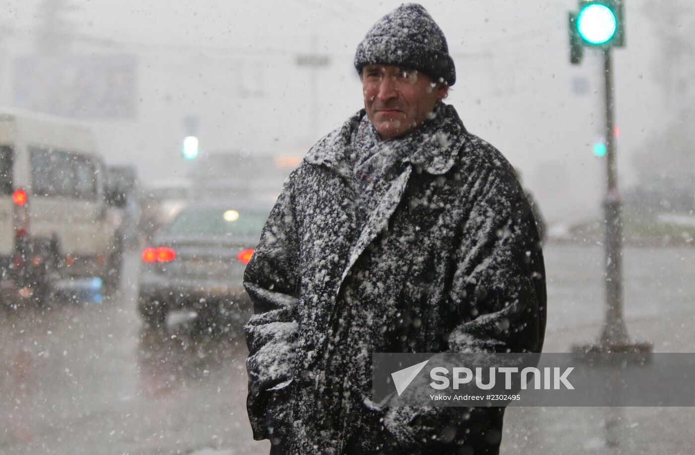 First snowfalls in the Russian provinces