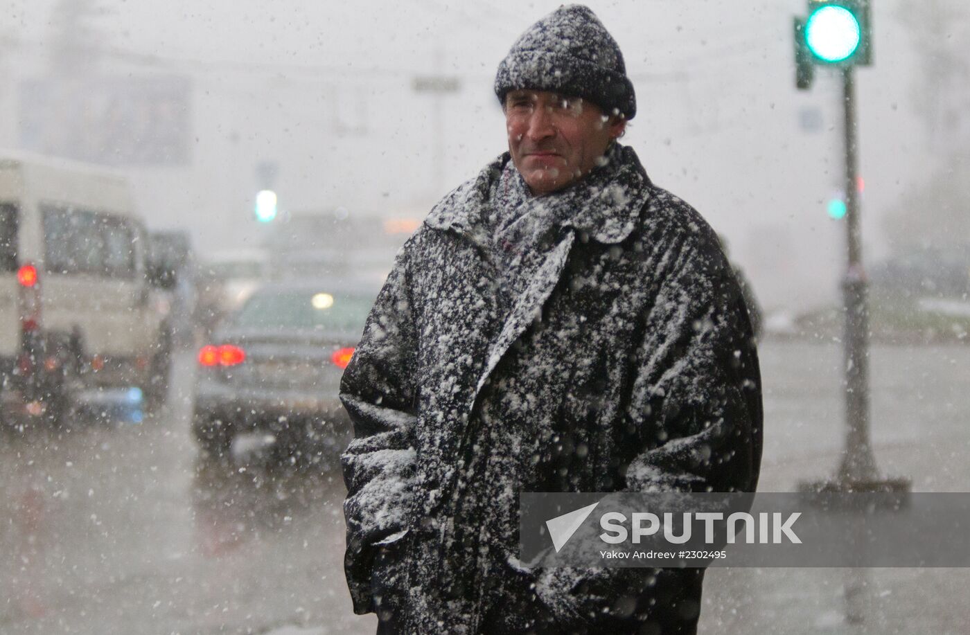 First snowfalls in the Russian provinces