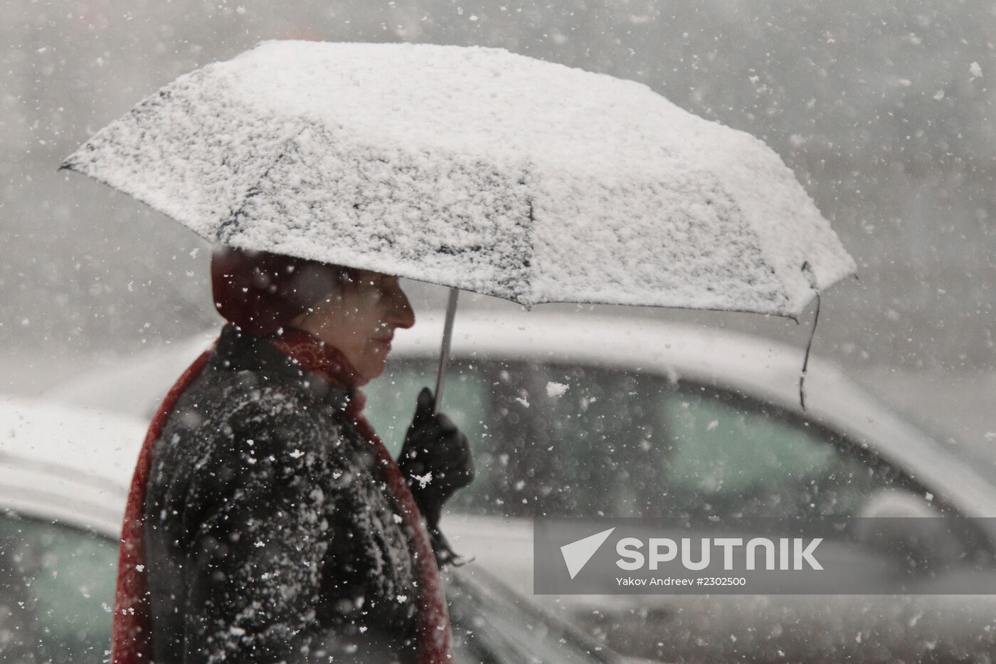 First snowfalls in the Russian provinces