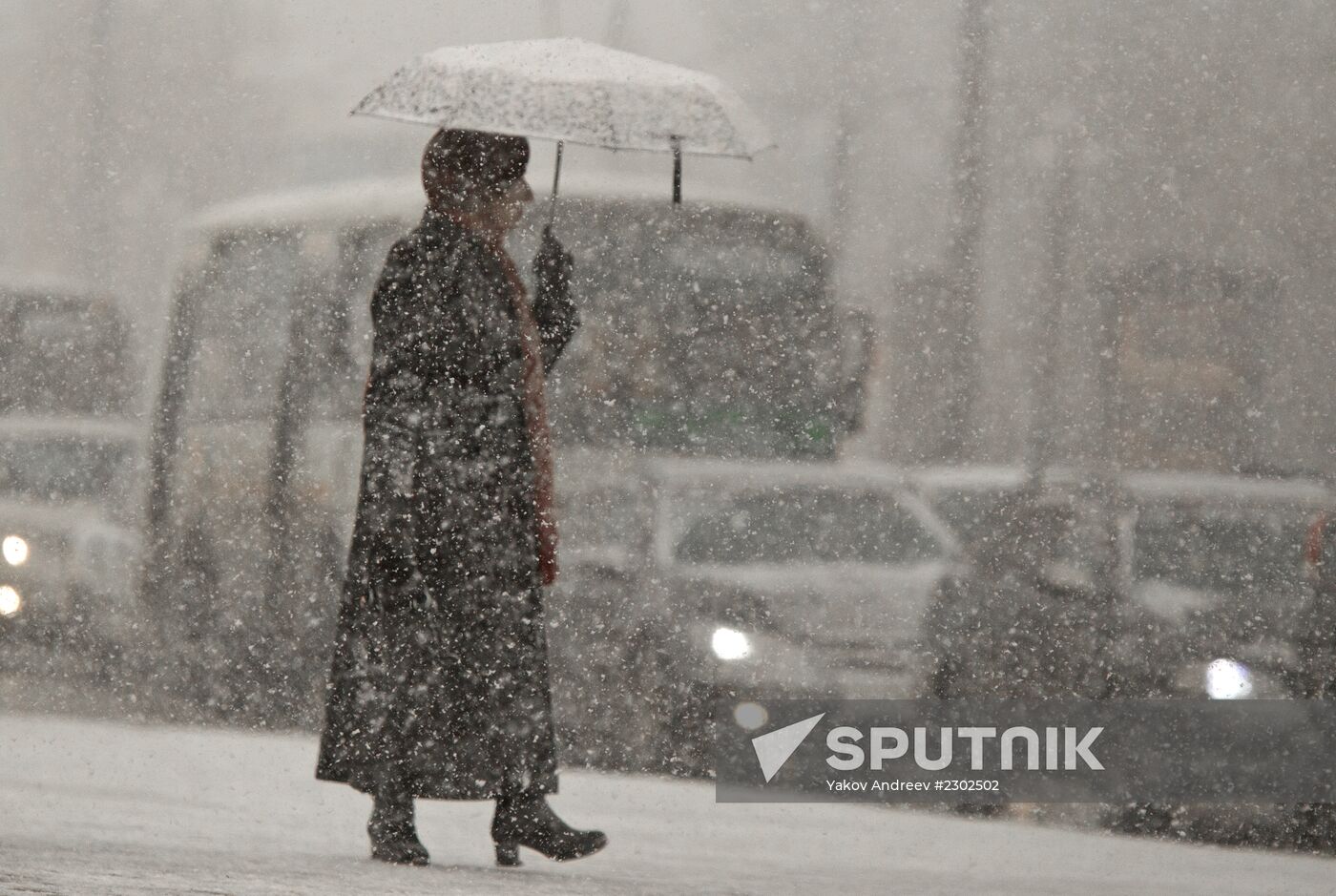 First snowfalls in the Russian provinces