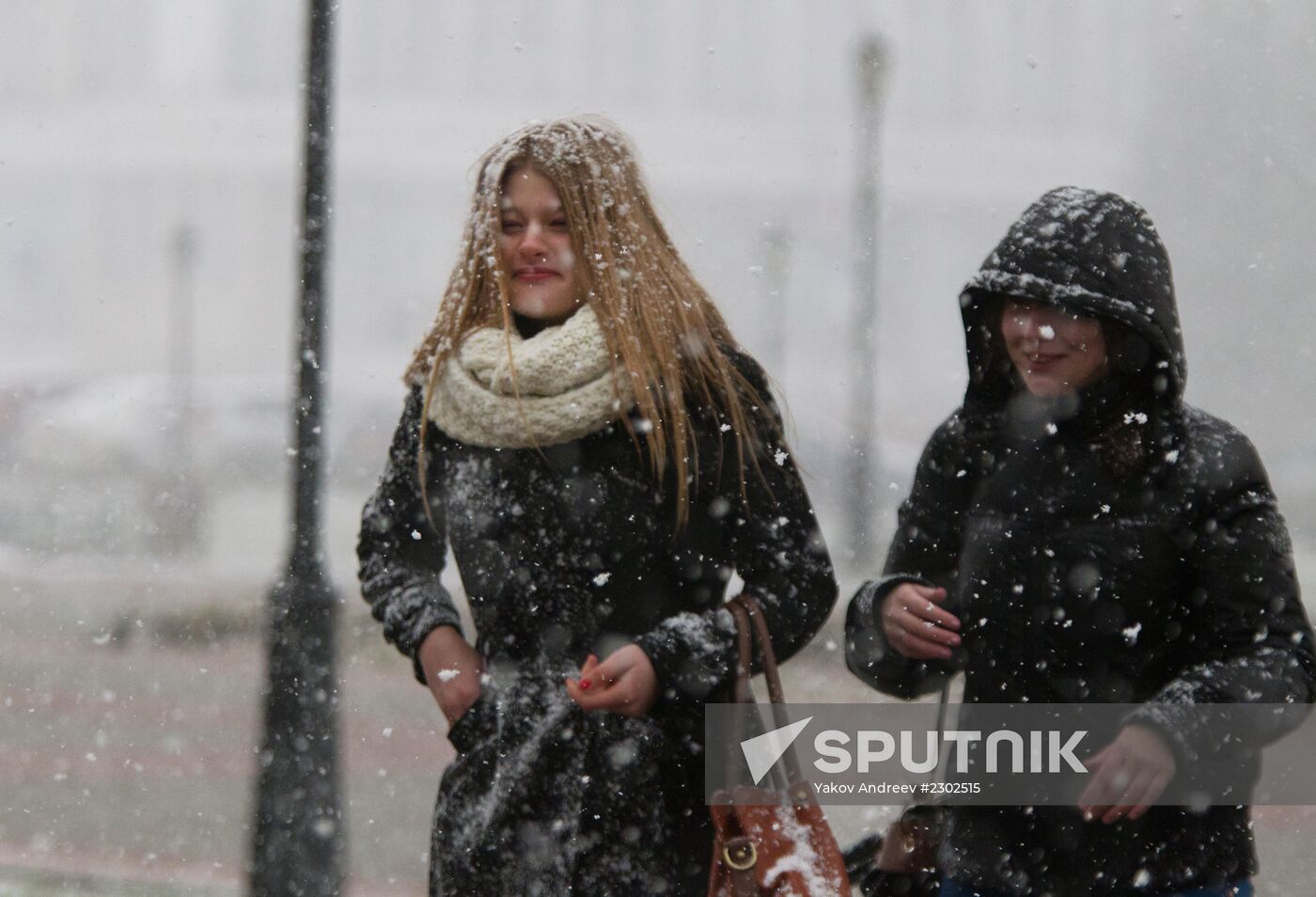 First snowfalls in the Russian provinces