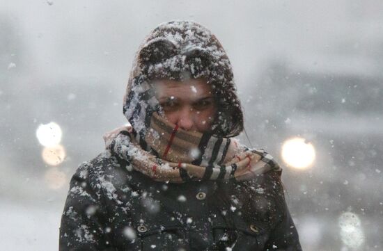 First snowfalls in the Russian provinces