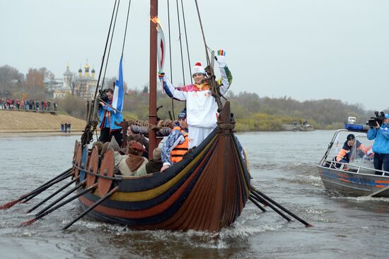 Sochi 2014 Olympic torch relay. Vladimir Region