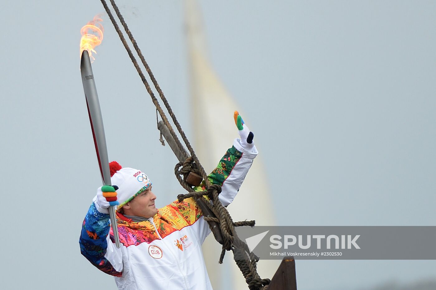 Sochi 2014 Olympic torch relay. Vladimir Region