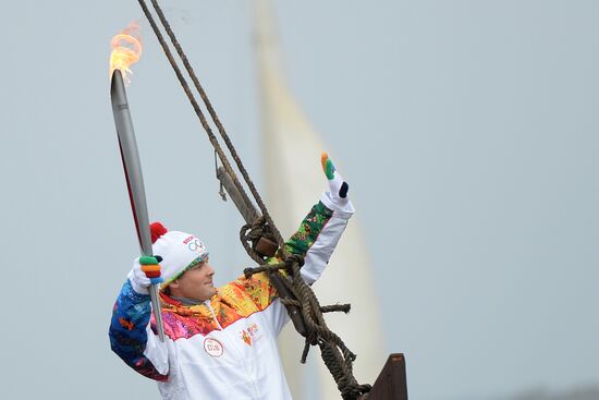 Sochi 2014 Olympic torch relay. Vladimir Region