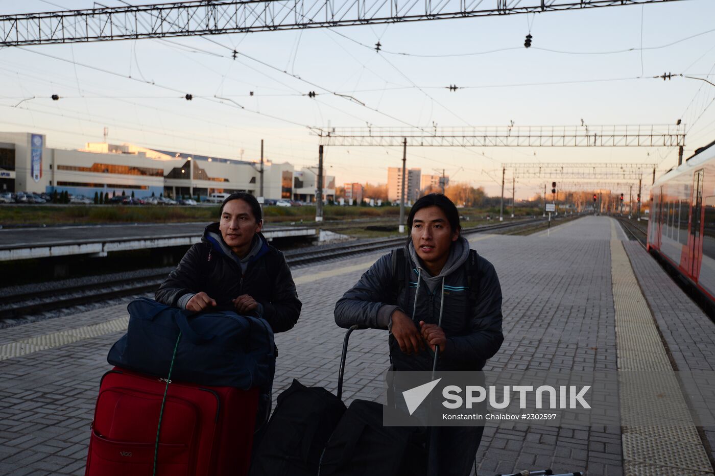 Indian musicians from Equador in Veliky Novgorod