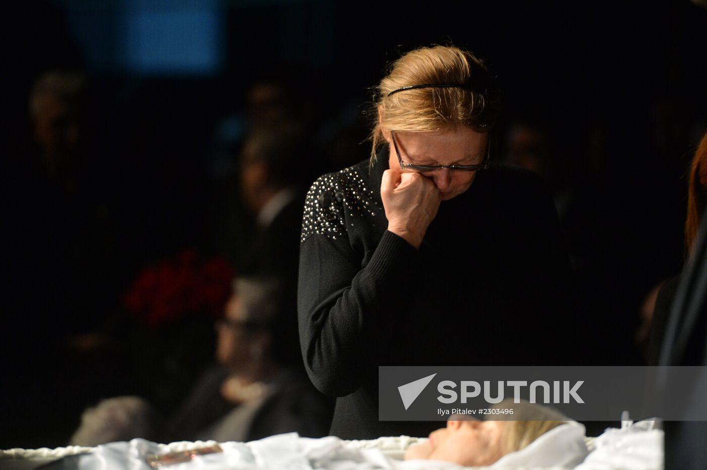 Funeral service for actress Olga Aroseva at Satire Theater