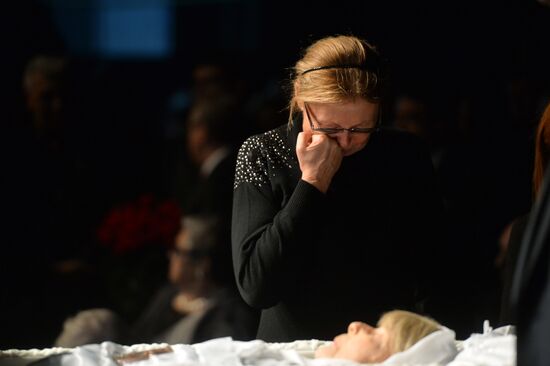 Funeral service for actress Olga Aroseva at Satire Theater