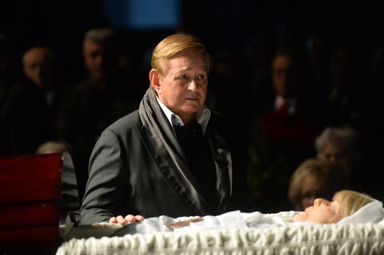 Funeral service for actress Olga Aroseva at Satire Theater