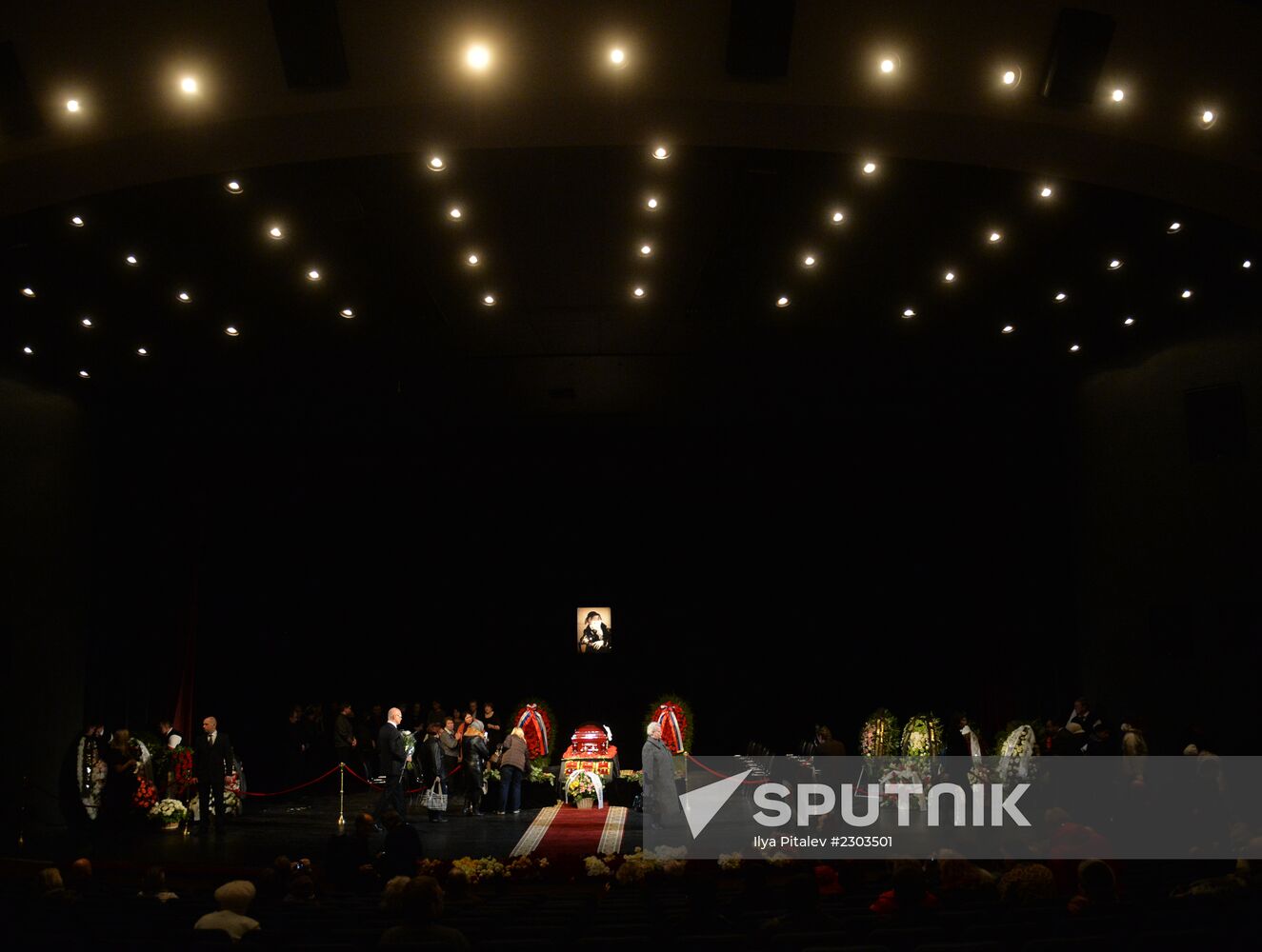 Funeral service for actress Olga Aroseva at Satire Theater