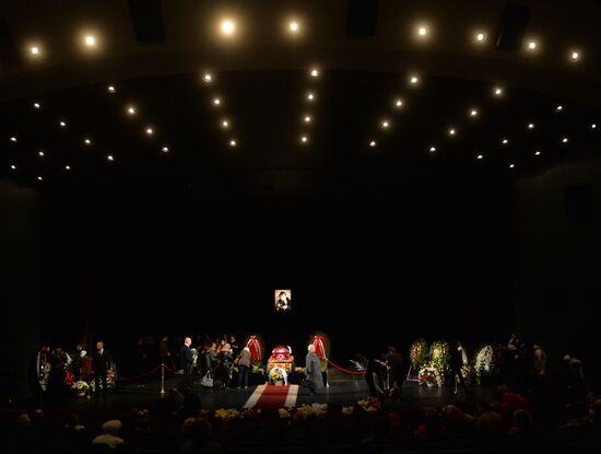 Funeral service for actress Olga Aroseva at Satire Theater