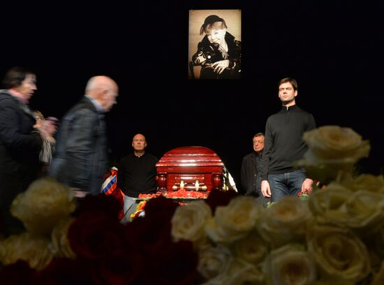 Funeral service for actress Olga Aroseva at Satire Theater