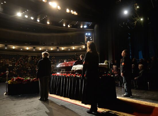 Funeral service for actress Olga Aroseva at Satire Theater