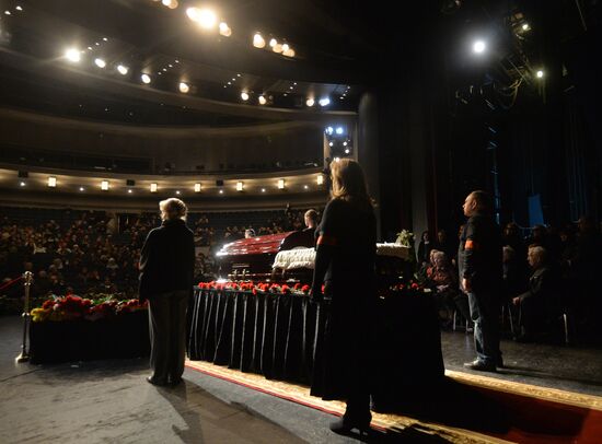 Funeral service for actress Olga Aroseva at Satire Theater