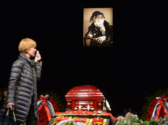 Funeral service for actress Olga Aroseva at Satire Theater