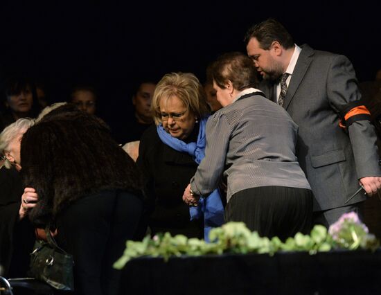 Funeral service for actress Olga Aroseva at Satire Theater