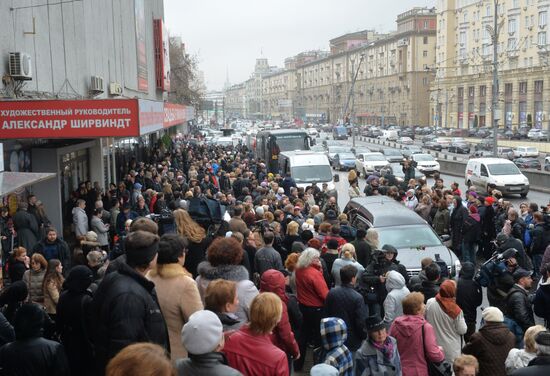 Funeral service for actress Olga Aroseva at Satire Theater