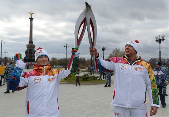 Olympic torch relay. Yaroslavl