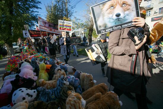Anti-fur march in Russian regions