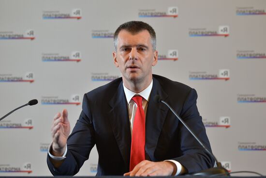 News conference by Mikhail Prokhorov