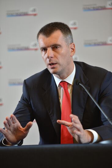 News conference by Mikhail Prokhorov