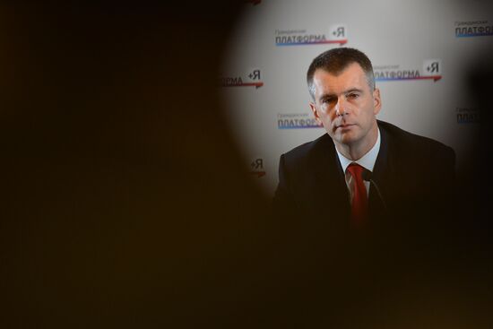 News conference by Mikhail Prokhorov