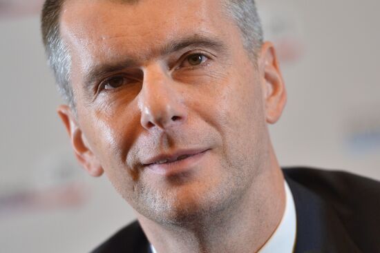 News conference by Mikhail Prokhorov