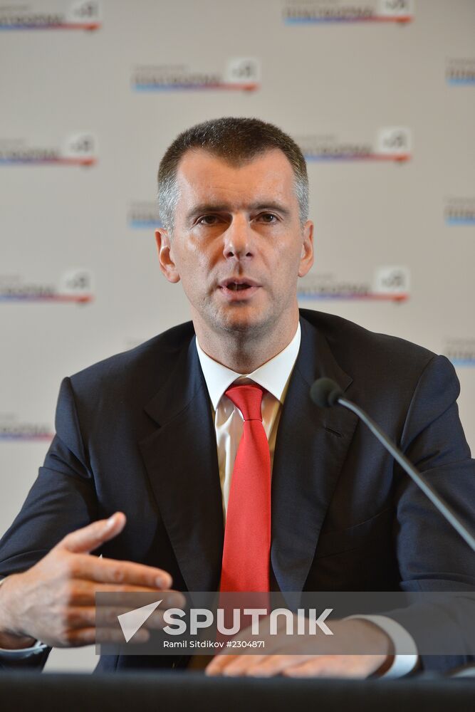 News conference by Mikhail Prokhorov
