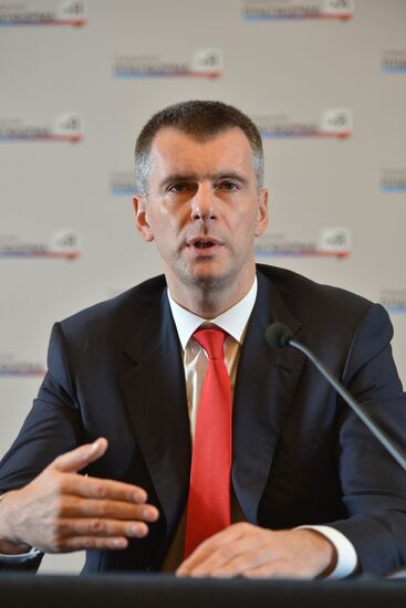News conference by Mikhail Prokhorov