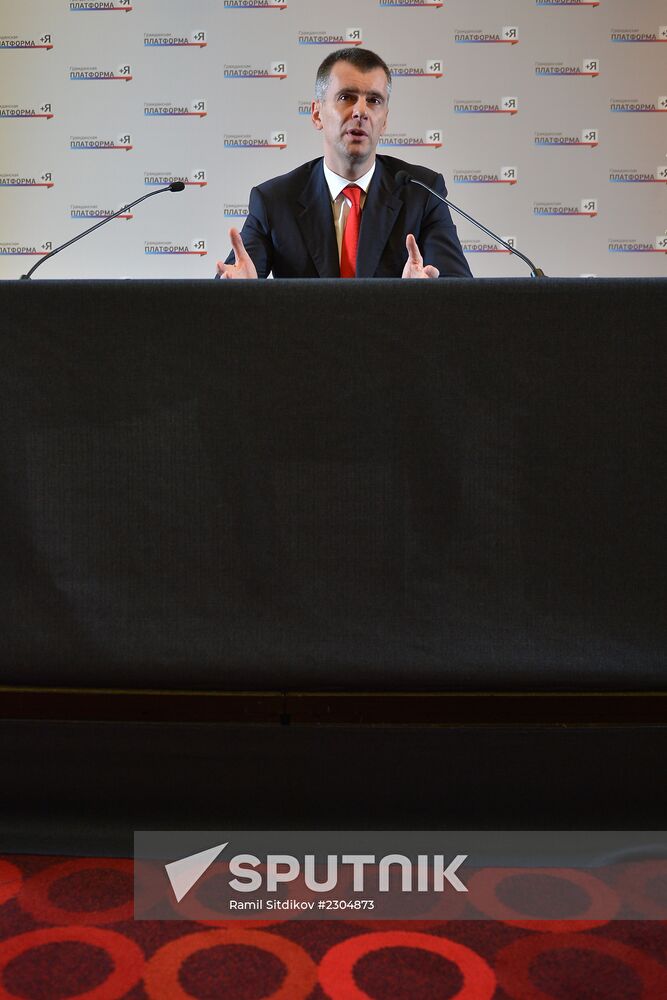 News conference by Mikhail Prokhorov