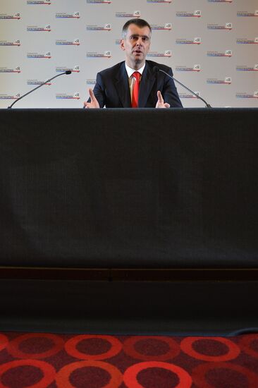 News conference by Mikhail Prokhorov