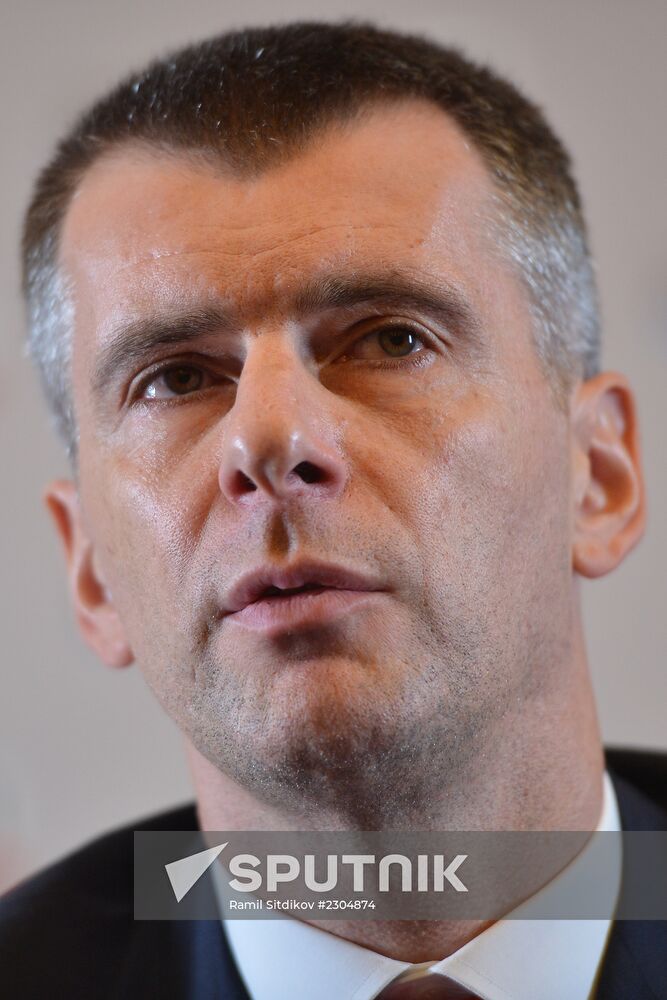 News conference by Mikhail Prokhorov