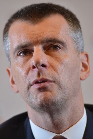 News conference by Mikhail Prokhorov