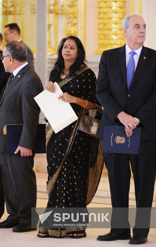 Ceremony of presenting credentials to Russian President Vladimir Putin at the Grand Kremlin Palace