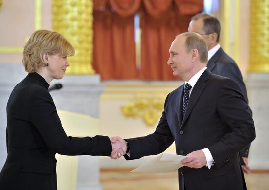 Ceremony of presenting credentials to Russian President Vladimir Putin at the Grand Kremlin Palace