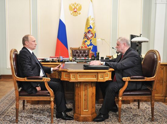 Vladimir Putin meets with Sergei Mironov