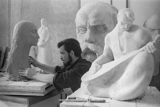 Sculptor at work