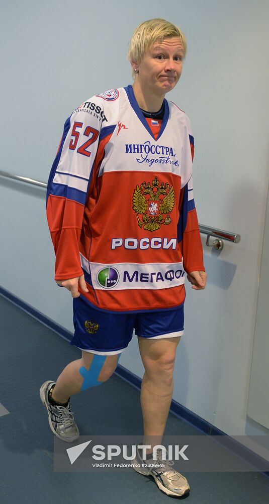 Training session of Russian national women's hockey team