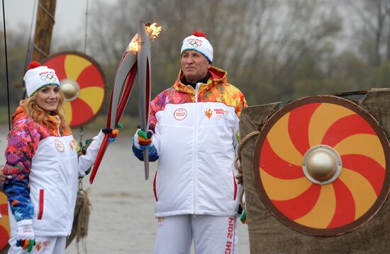 Olympic Torch Relay. velikiy Novgorod.