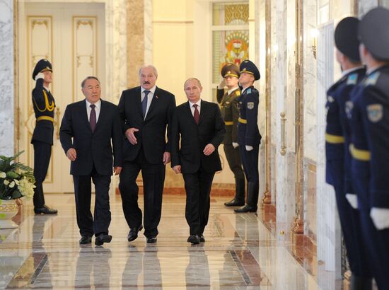 Vladimir Putin on a working visit to Belarus