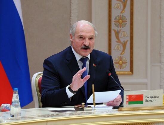 Vladimir Putin on a working visit to Belarus