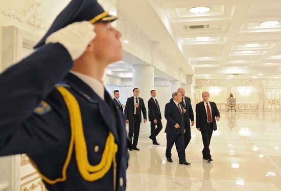 Vladimir Putin on a working visit to Belarus