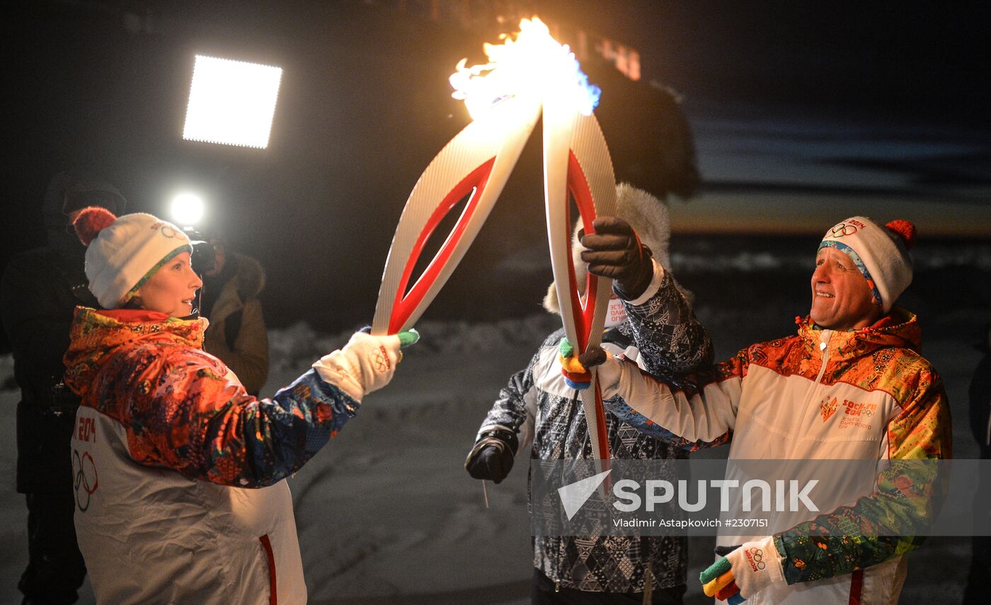 Olympic torch relay. North Pole