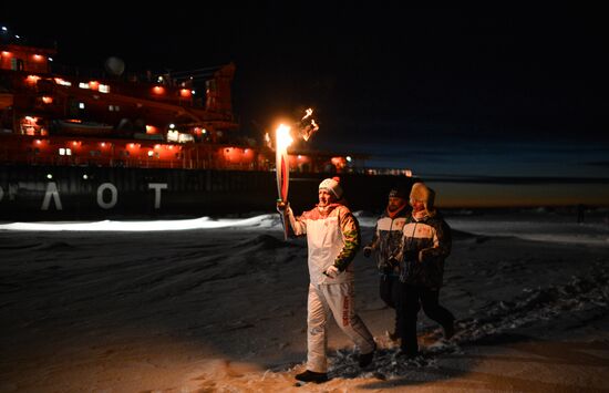 Olympic torch relay. North Pole