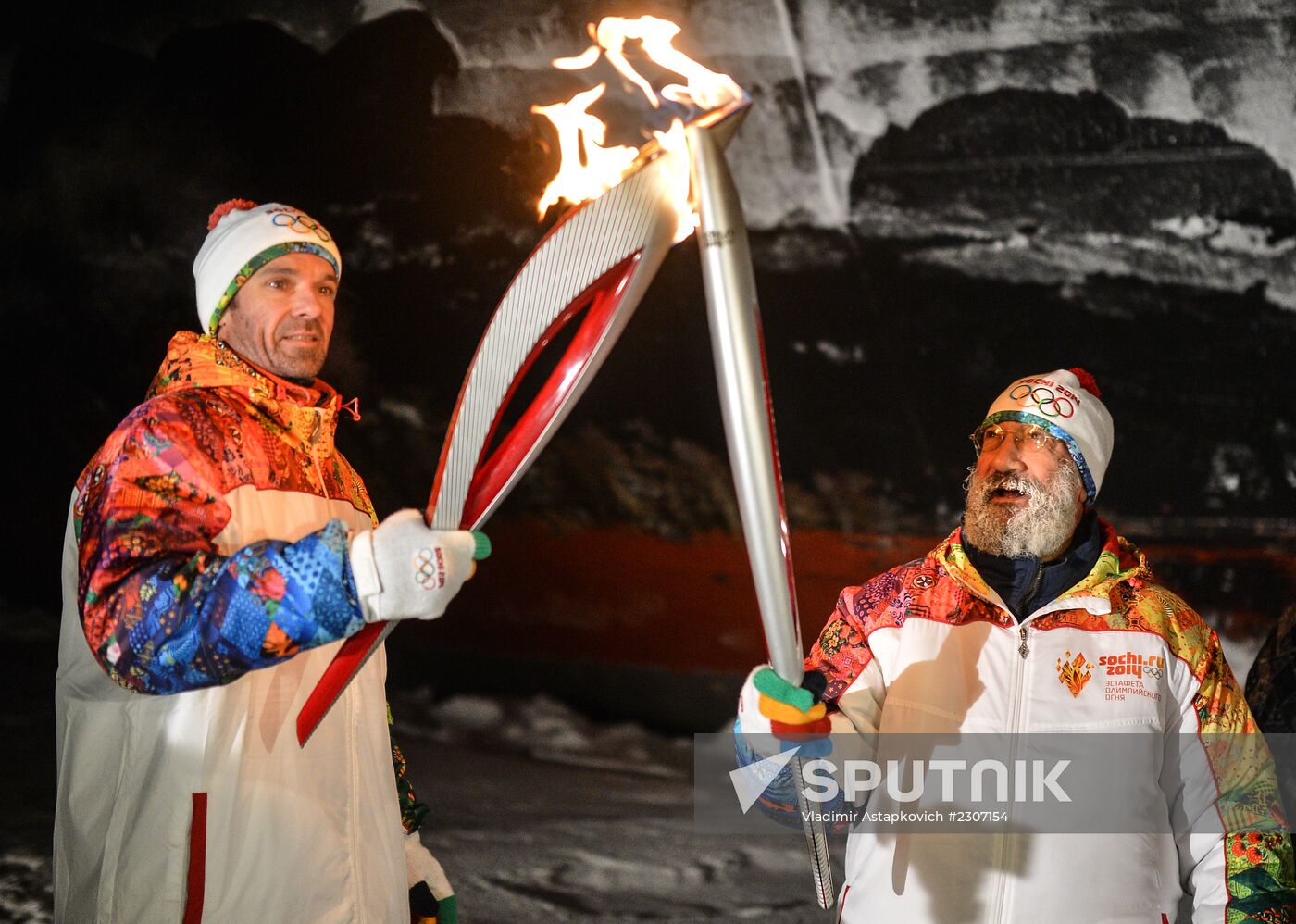 Olympic torch relay. North Pole