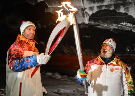 Olympic torch relay. North Pole