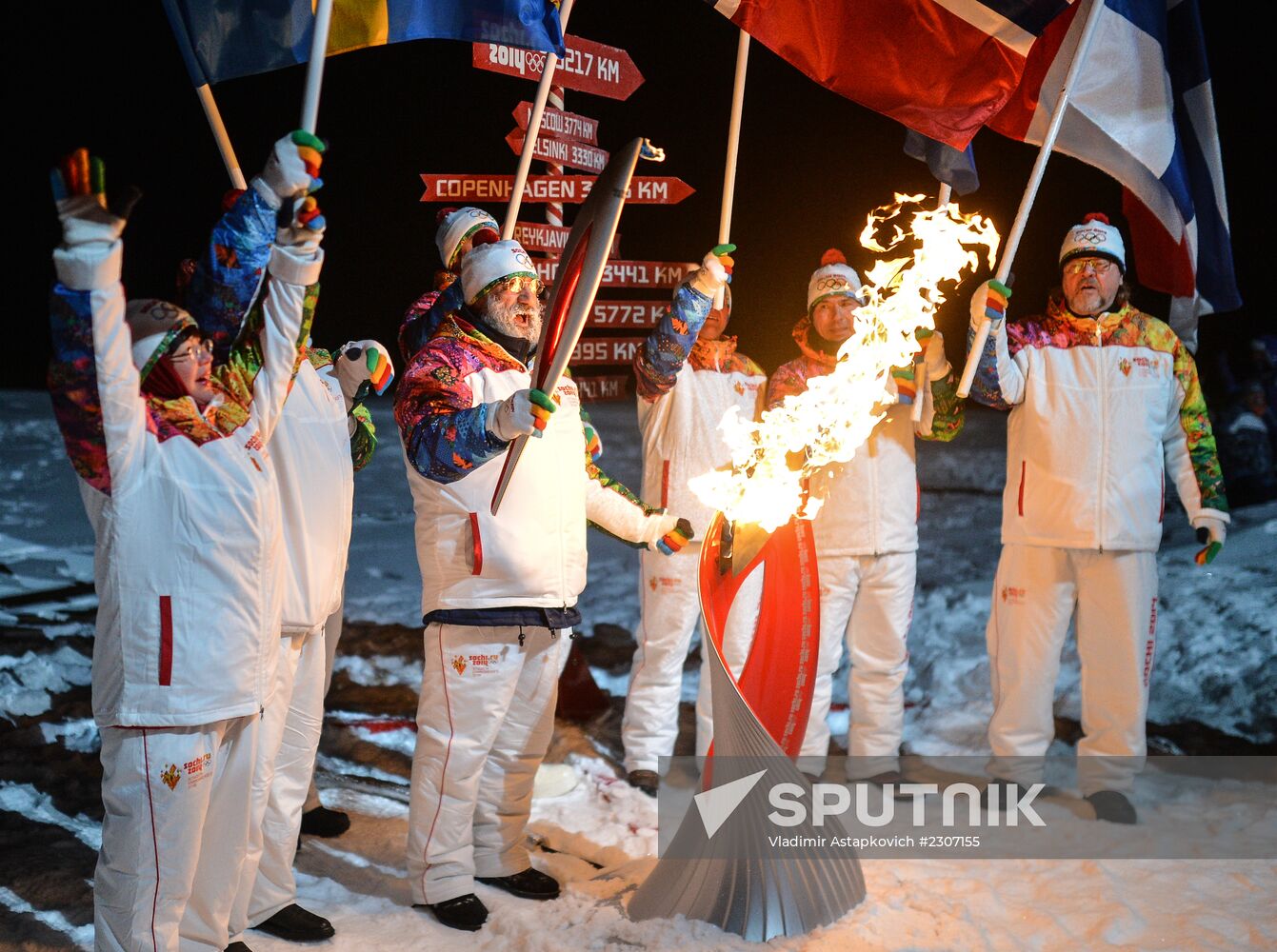 Olympic torch relay. North Pole